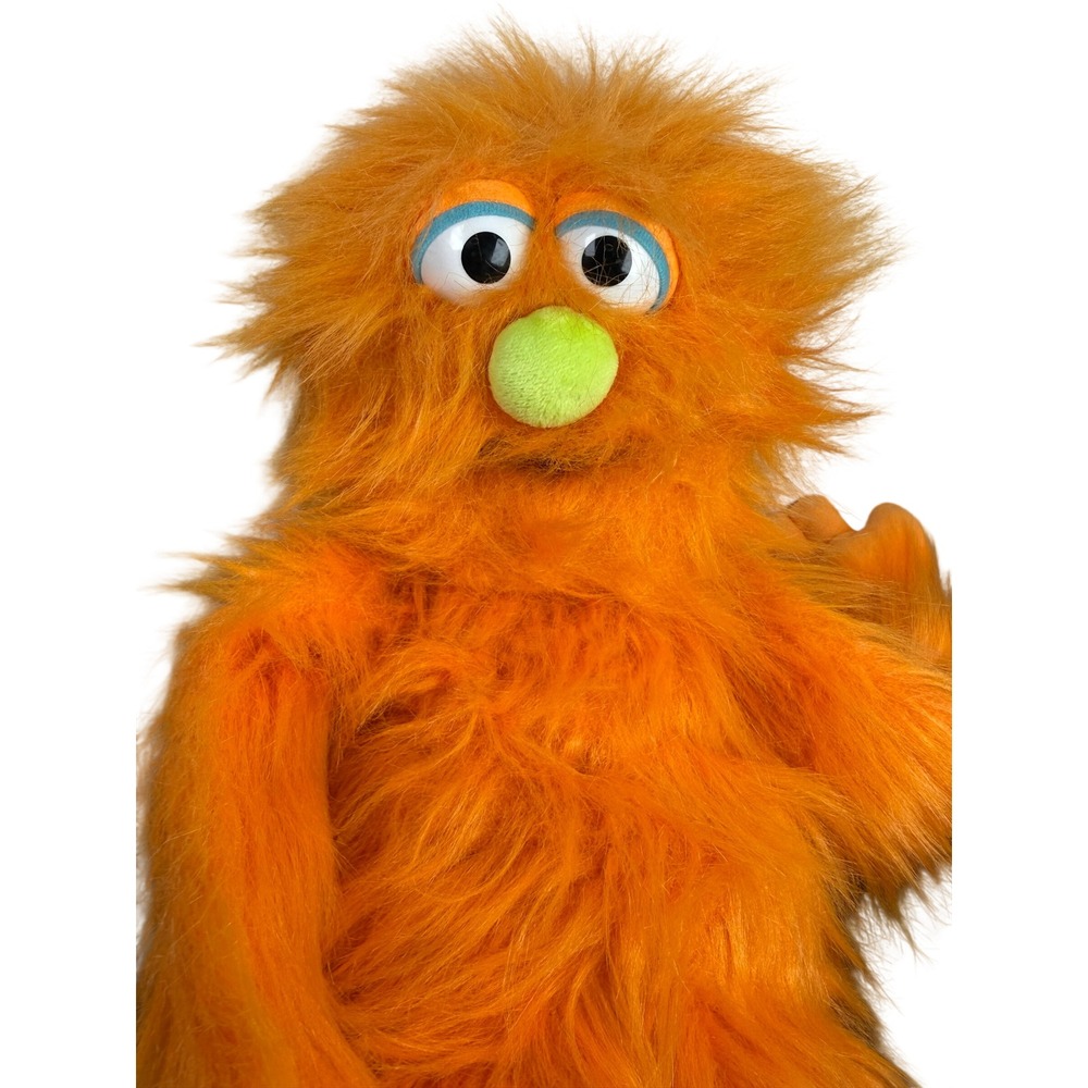 Silly Puppets Orange Monster Hand Puppet 27 Inch Full Body Shaggy Faux Fur Toy